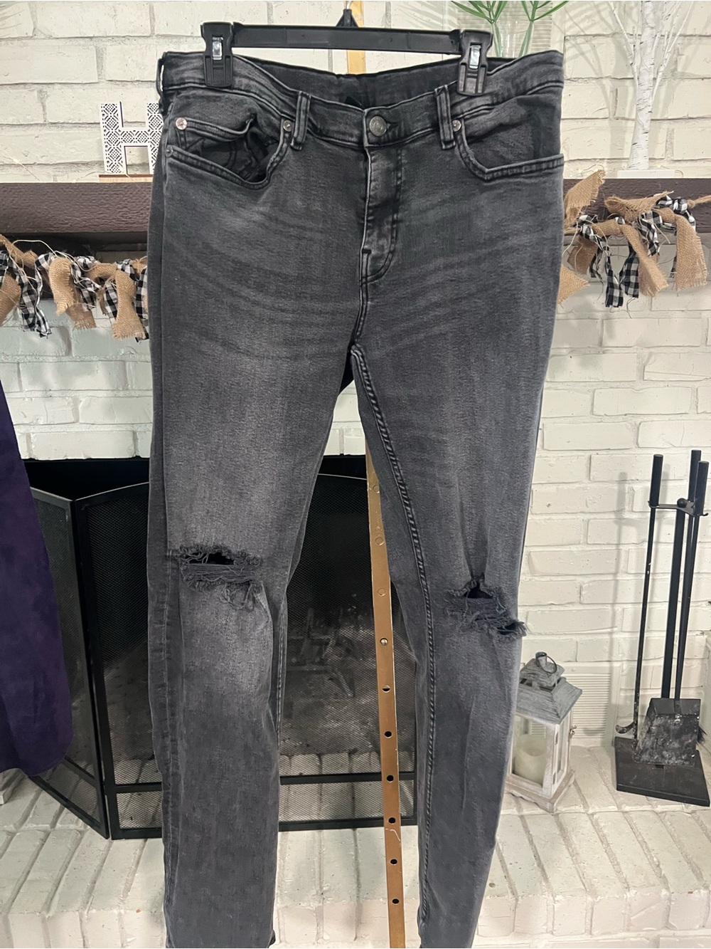 True Religion Men’s Black Washed Skinny Jeans